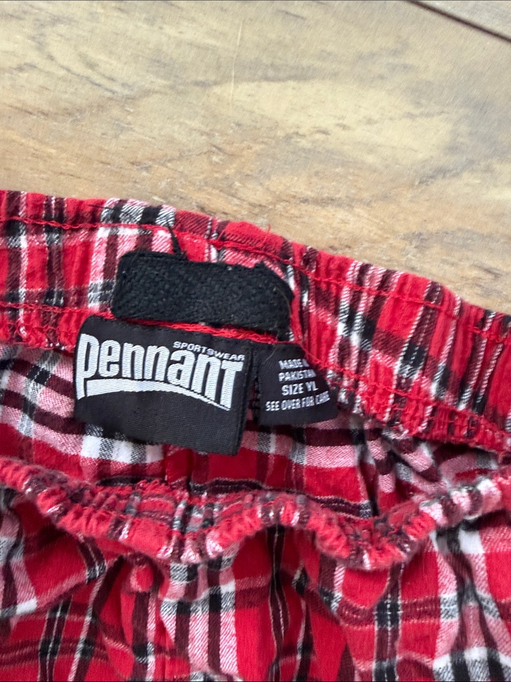 Kids Red Plaid Pajama Pants with Soccer Graphic - Picture 4 of 4